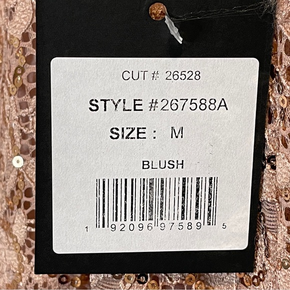 MARINA Sequin Lace A-Line Dress in Blush Size M - Picture 4 of 10